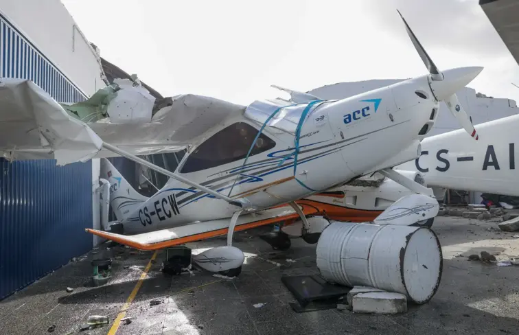 Estragos no aerodromo municipal de Coimbra